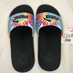 Puma Cool Cat Tie Dye Slides Sandals Nwt Sz 9
